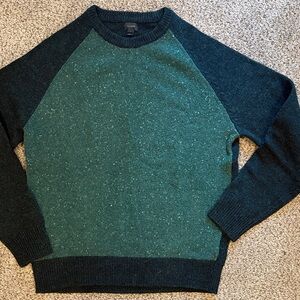 J. Crew | Men's Wool Green Color-block Sweater